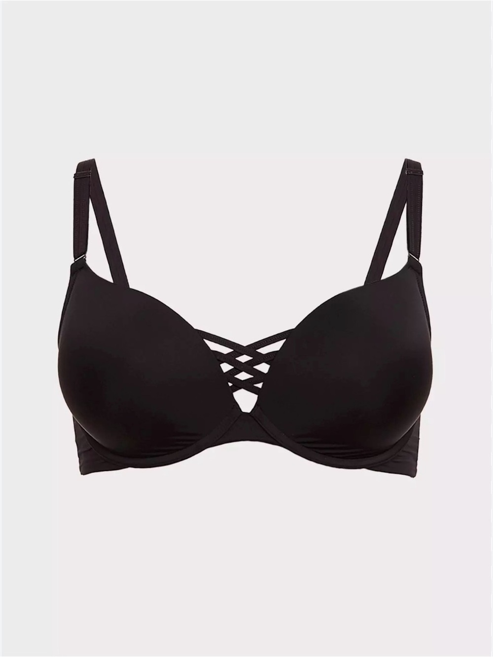 TORRID Curve Black Push Up Plunge Bra Criss-Cross 36DD